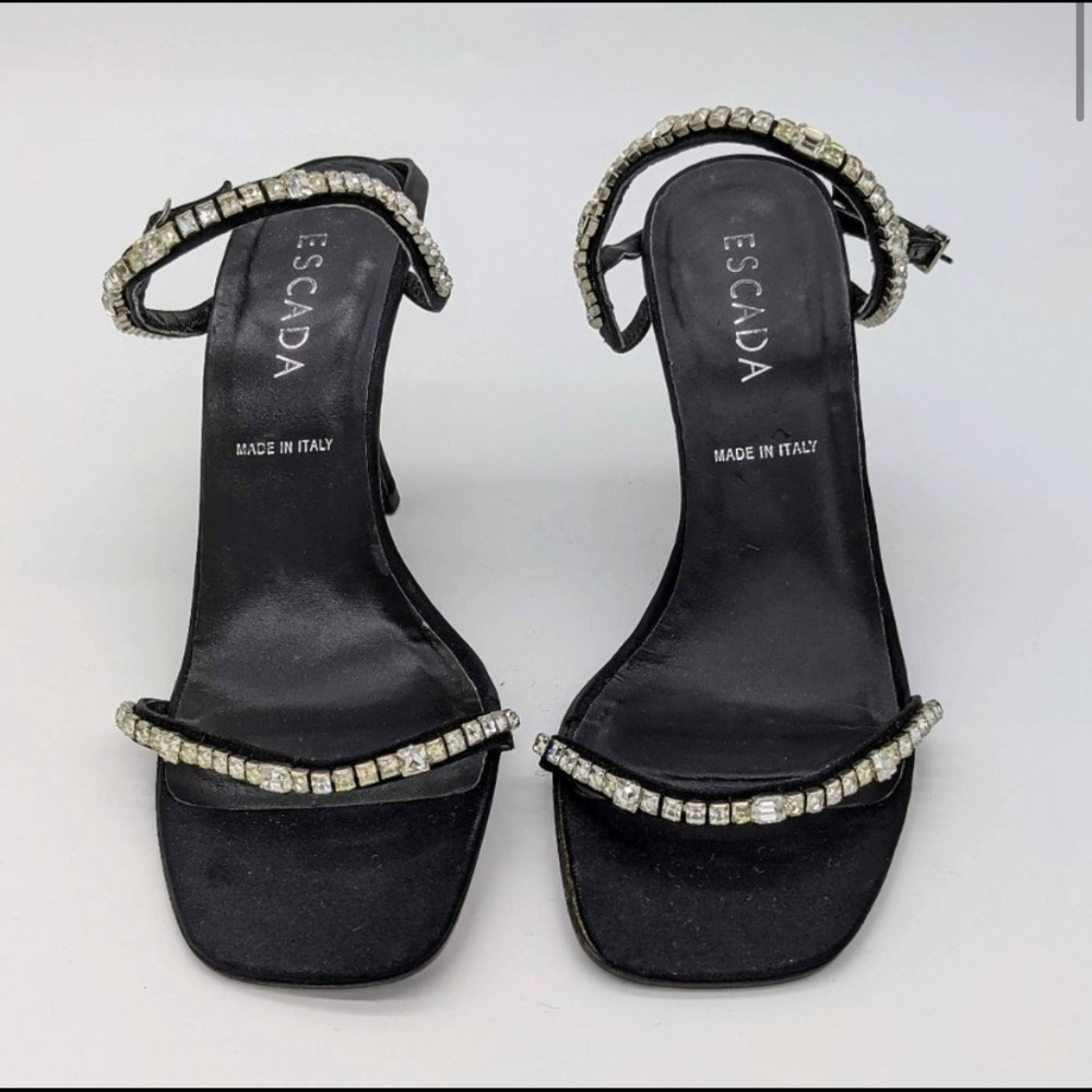 Escada Black Strap Heel Sandal